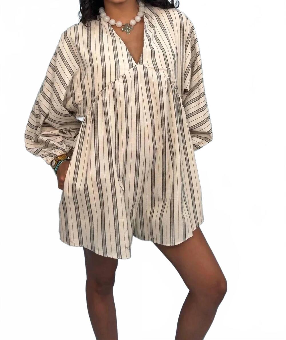 NEW MIOU MUSE sail away romper in oatmeal/black